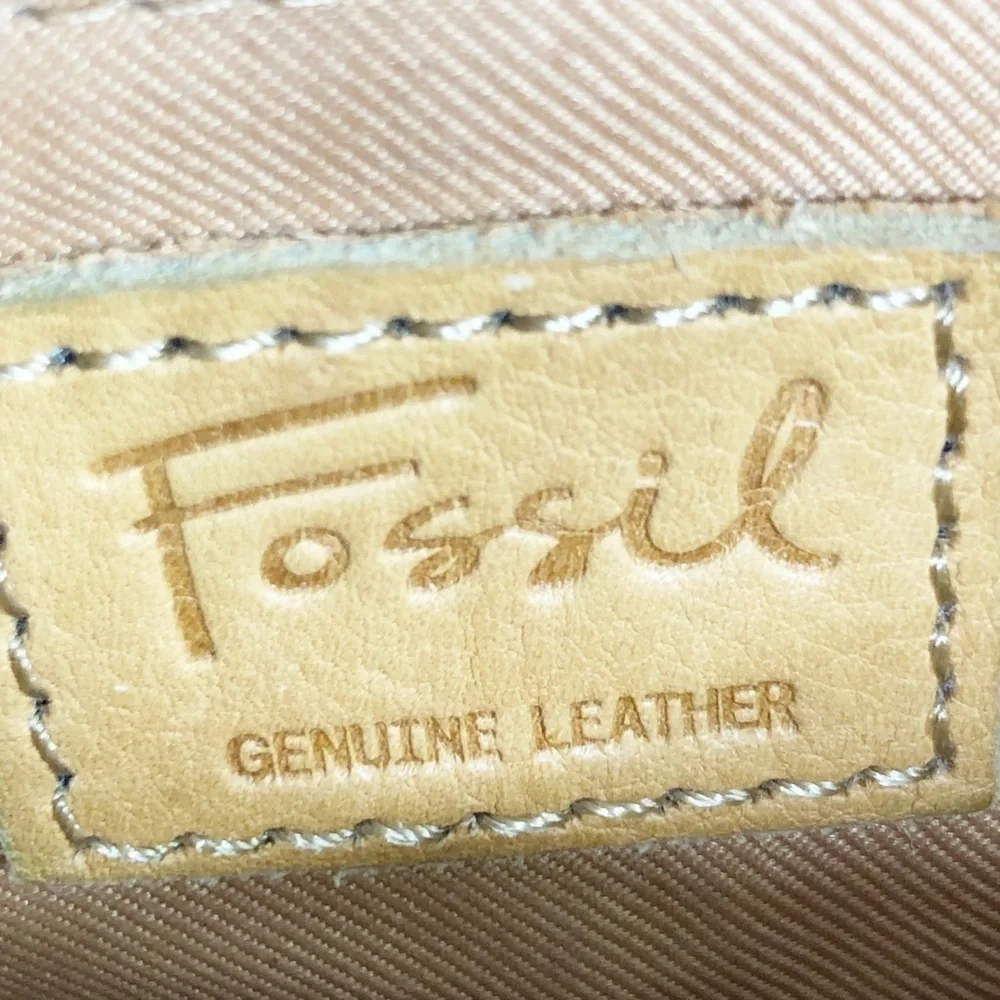 Fossil tan pebbled leather shoulder purse
